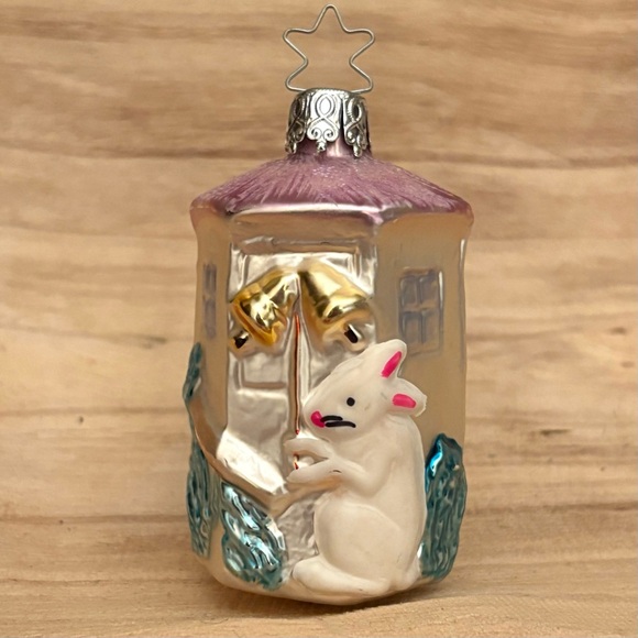 Inge Glas #2032 Bunny House German Christmas Ornament - Picture 1 of 9